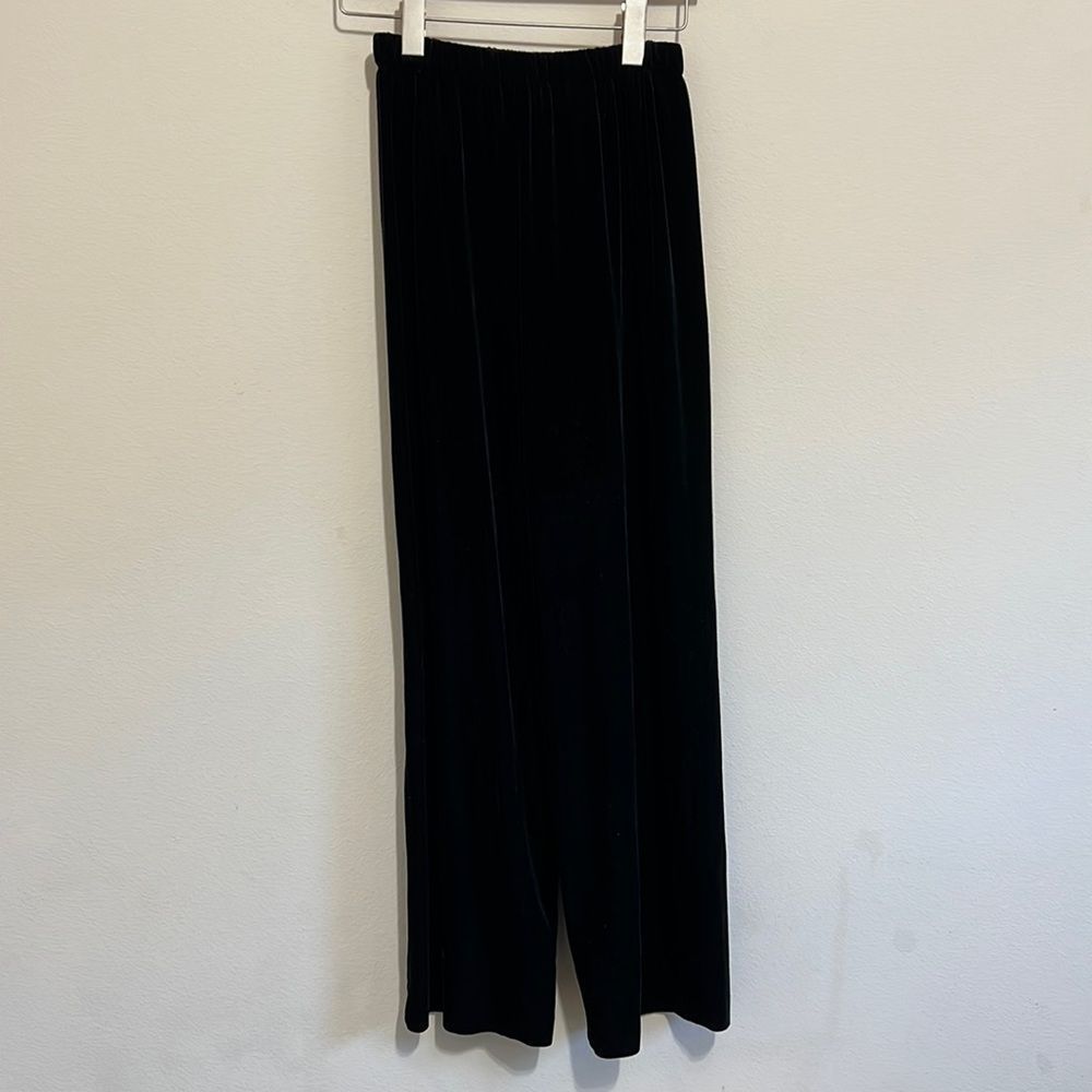 Alex Evenings Black Velvet Straight Leg Pants